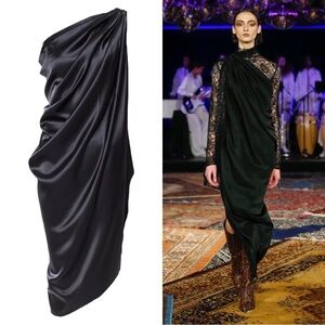 Baja East Cascade Satin Tunic Dress​​​
